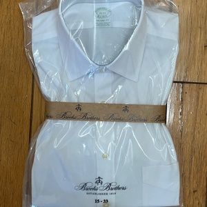 New Brooks Brothers 15-33 Milano Fit White Dress Shirt Non-Iron NWT